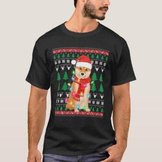 Santa Claus Shiba Inu Xmas Lighting Ugly Christmas T-shirt