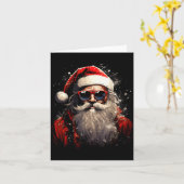 Santa Claus Silhouette Christmas Sungles Caricatur Kaart (Gele Bloem)