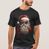 Santa Claus Silhouette Christmas Sungles Caricatur T-shirt (Voorkant)