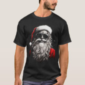Santa Claus Silhouette Christmas Sungles Caricatur T-shirt (Voorkant)