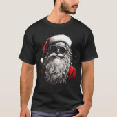 Santa Claus Silhouette Christmas Sungles Caricatur T-shirt (Voorkant)