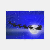 Santa Claus Silhouette - Santa's Sleigh Ride Fleece Deken (Voorkant (Horizontaal))