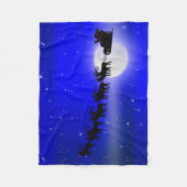 Santa Claus Silhouette - Santa's Sleigh Ride Fleece Deken (Voorkant)