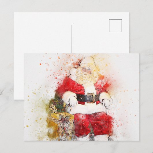 Santa Claus Sitting Briefkaart (Voorkant / Achterkant)