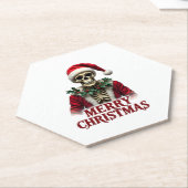 Santa Claus Skeleton Outfit Skull Funny Christmas  Kartonnen Onderzetters (Schuin)