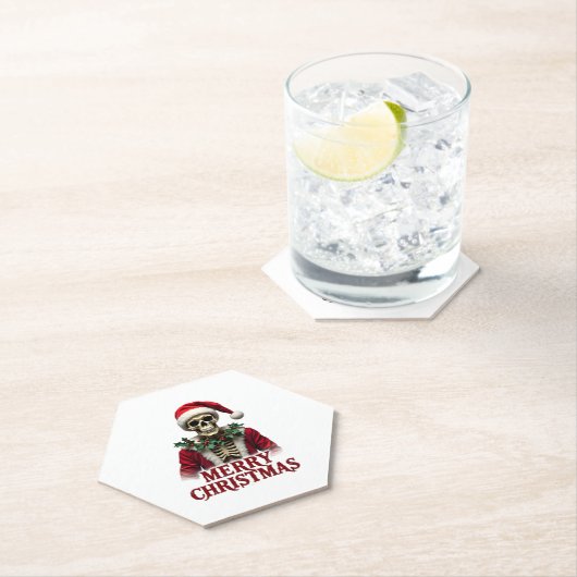 Santa Claus Skeleton Outfit Skull Funny Christmas  Kartonnen Onderzetters (Insitu)