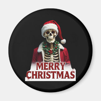 Santa Claus Skeleton Outfit Skull Funny Christmas  Magneet