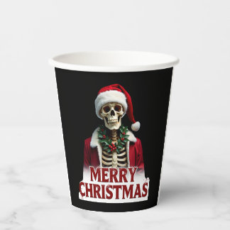 Santa Claus Skeleton Outfit Skull Funny Christmas  Papieren Bekers