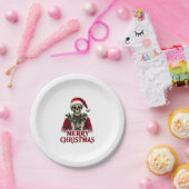 Santa Claus Skeleton Outfit Skull Funny Christmas  Papieren Bordje (Feest)