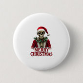 Santa Claus Skeleton Outfit Skull Funny Christmas  Ronde Button 5,7 Cm (Voorkant)