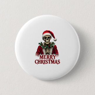 Santa Claus Skeleton Outfit Skull Funny Christmas  Ronde Button 5,7 Cm