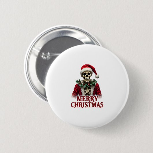 Santa Claus Skeleton Outfit Skull Funny Christmas  Ronde Button 5,7 Cm (Voorkant /achterkant)