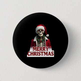 Santa Claus Skeleton Outfit Skull Funny Christmas  Ronde Button 5,7 Cm