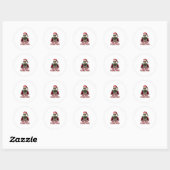 Santa Claus Skeleton Outfit Skull Funny Christmas  Ronde Sticker (Vel)
