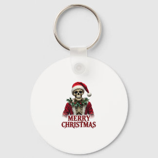 Santa Claus Skeleton Outfit Skull Funny Christmas  Sleutelhanger