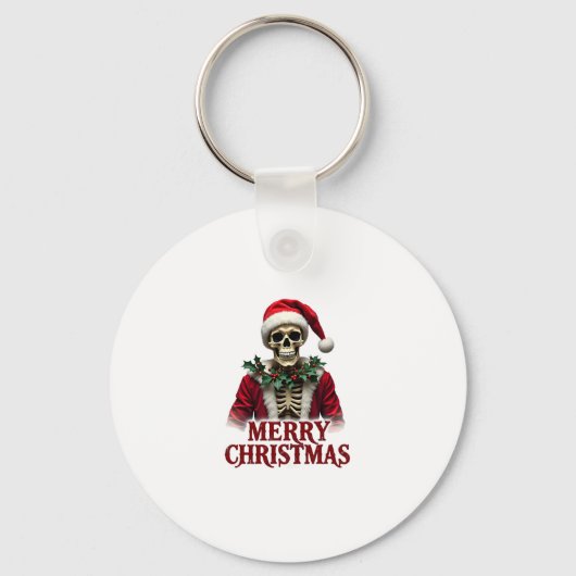 Santa Claus Skeleton Outfit Skull Funny Christmas  Sleutelhanger (Voorkant)