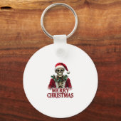 Santa Claus Skeleton Outfit Skull Funny Christmas  Sleutelhanger (Voorkant)