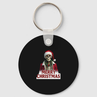Santa Claus Skeleton Outfit Skull Funny Christmas  Sleutelhanger