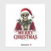 Santa Claus Skeleton Outfit Skull Funny Christmas  Sticker (Vel)