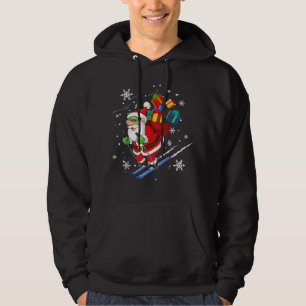 Santa Claus Skiing Kerstmis Merry Xmas Ski Sport Hoodie
