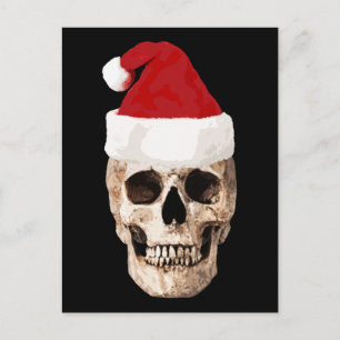 Santa Claus Skull - Kerstmis is dood Feestdagenkaart