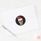 Santa Claus Skull - Kerstmis is dood Ronde Sticker (Envelop)