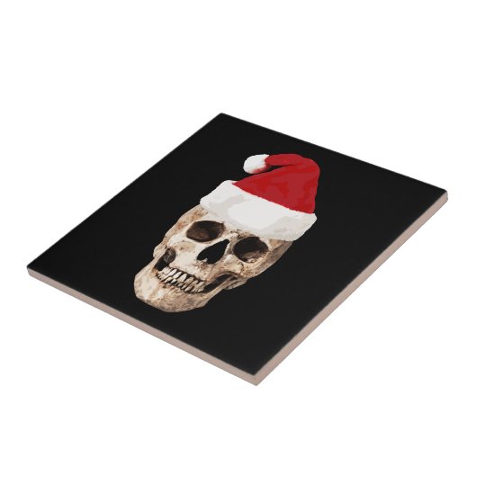 Santa Claus Skull - Kerstmis is dood Tegeltje (Zijkant)