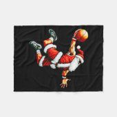 Santa Claus Slam Dunk Basketball Hoop Christmas Pa Fleece Deken (Voorkant (Horizontaal))