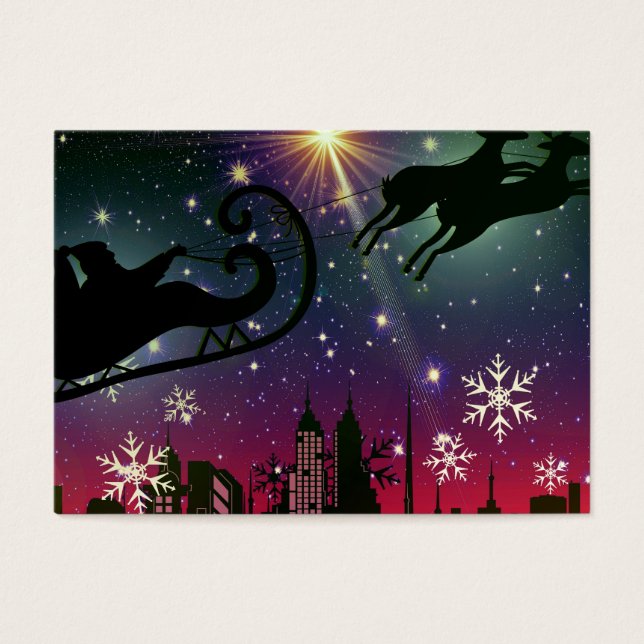 Santa claus slee visitekaartjes (Voorkant)
