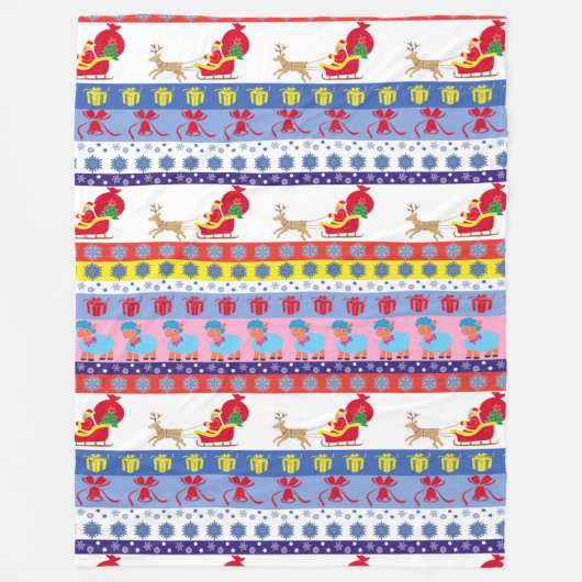 Santa Claus sleigh Fleece Deken (Voorkant)