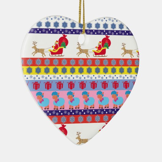 Santa Claus sleigh Keramisch Ornament (Rechts)