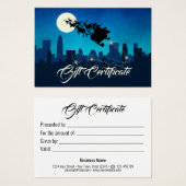 Santa Claus Sleigh kerstcadeaubon Visitekaartje (Voorkant /achterkant)
