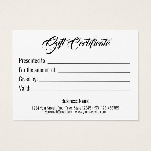 Santa Claus Sleigh kerstcadeaubon Visitekaartje (Achterkant)