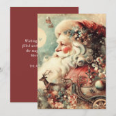 Santa Claus Sleigh Moon Cadeaus Feestdagenkaart (Voorkant / Achterkant)