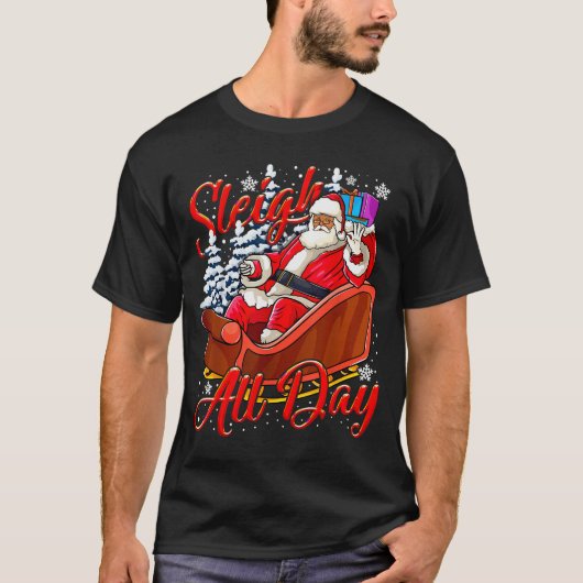 Santa Claus Sleigh Toys Black African American Chr T-shirt (Voorkant)