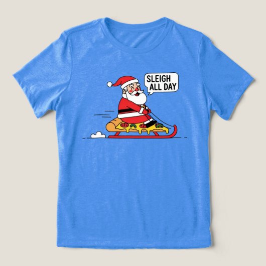 Santa Claus Sleighing All Day Christmas Tri-Blend Shirt (Design voorkant)