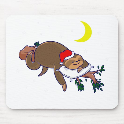santa claus sloth kerst muismat (Voorkant)