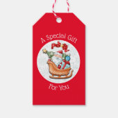 Santa Claus Snow Wereldbol Gift Label Cadeaulabel (Voorkant)