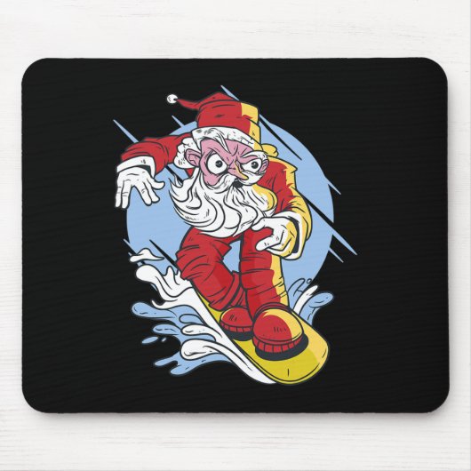Santa Claus Snowboarding Muismat (Voorkant)