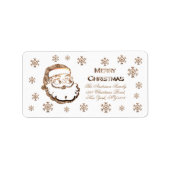 Santa Claus Snowflakes Elegant Father Kerstmis Etiket (Voorkant)