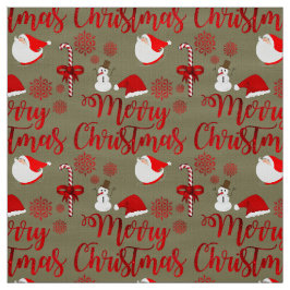 Santa Claus Snowman Candy Cane Christmastide Stof