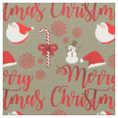 Santa Claus Snowman Candy Cane Christmastide Stof (Close Up)