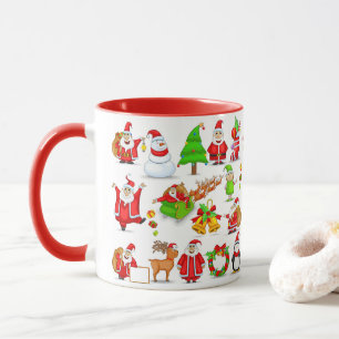 Santa Claus, Snowman, Elves, Reindeer, Penguin Mok
