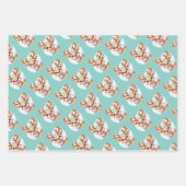 Santa Claus, Snowman en Reindeerpapier Inpakpapier Vel (Voorkant 2)