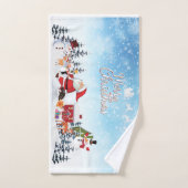 Santa Claus, Snowman Merry Kerstfeestdag Bad Handdoek (Handdoek)