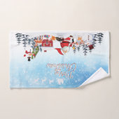 Santa Claus, Snowman Merry Kerstfeestdag Bad Handdoek (Handdoek)