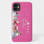 Santa Claus, Snowman Merry Kerstfeestdag Case-Mate iPhone Case (Achterkant)