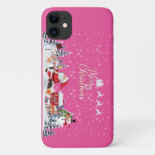 Santa Claus, Snowman Merry Kerstfeestdag Case-Mate iPhone Case (Achterkant)