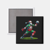 Santa Claus Soccer Goalie Christmas Xmas  Magneet (Voorkant / Achterkant)