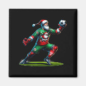 Santa Claus Soccer Goalie Christmas Xmas  Magneet (Voorkant)
